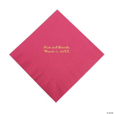Personalized Hot Pink Luncheon Napkins