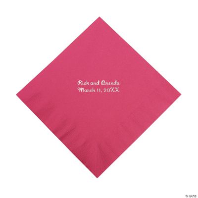 Personalized Hot Pink Luncheon Napkins