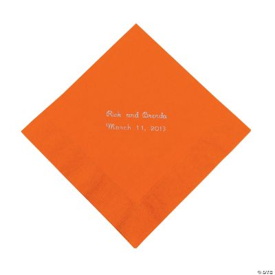 Personalized Orange Luncheon Napkins