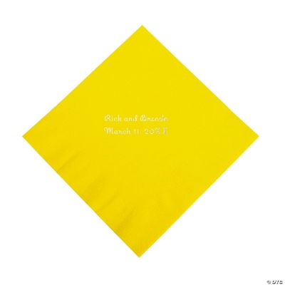 Personalized Yellow Luncheon Napkins