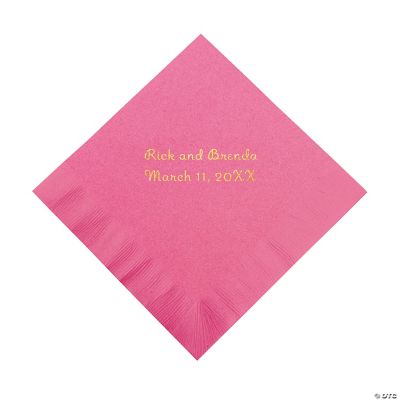Personalized Candy Pink Beverage Napkins
