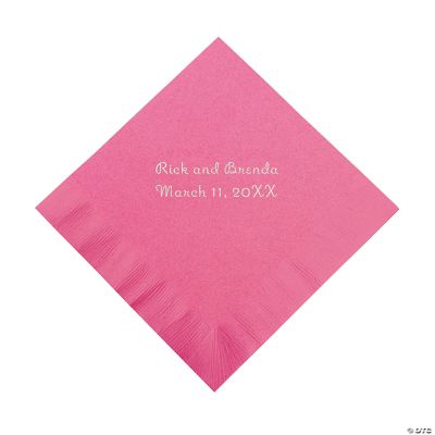 Personalized Candy Pink Beverage Napkins