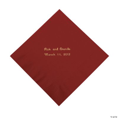 Personalized Burgundy Luncheon Napkins