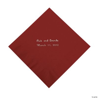 Personalized Burgundy Luncheon Napkins