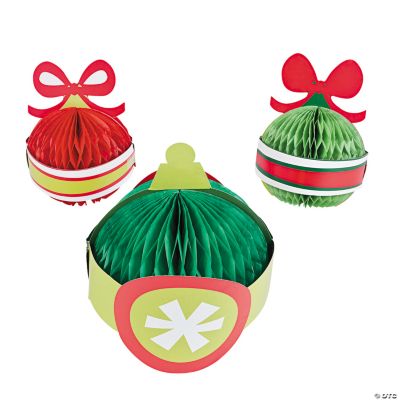 Bright Christmas Ornaments Tissue Paper Centerpieces