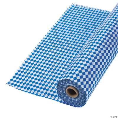 Blue & White Argyle Tablecloth Roll