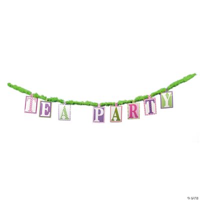 “Tea Party” Letter Banner On Marabou