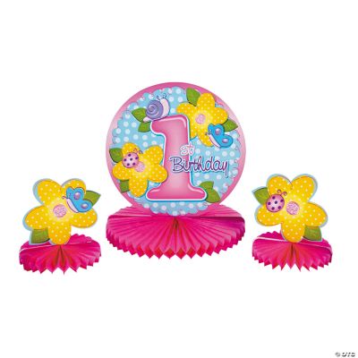 “1st Birthday” Girlie Centerpiece Set