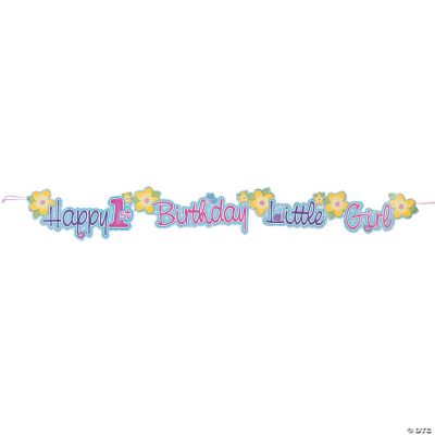 Girl's First Birthday Banner
