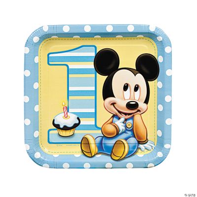 Mickey’s 1st Birthday Square Dinner Plates