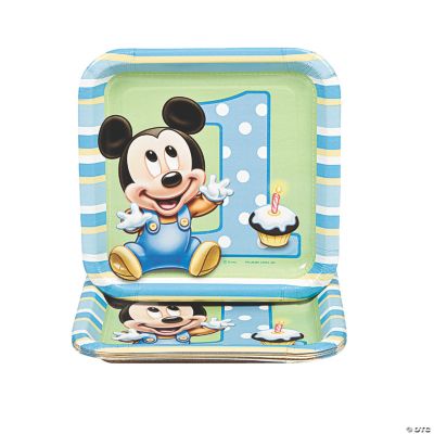 Mickey’s 1st Birthday Square Dessert Plates