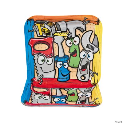 1st Birthday Tool Party Square Dinner Plates