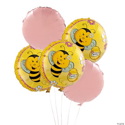5 Bee Party Round Mylar Balloons