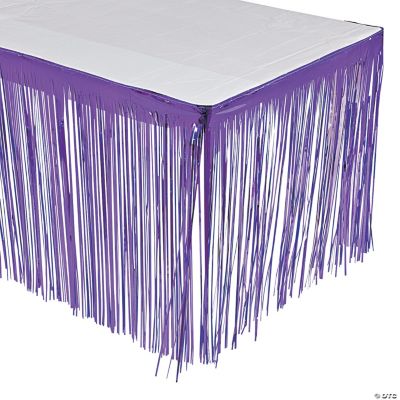 Purple Fringe Table Skirt