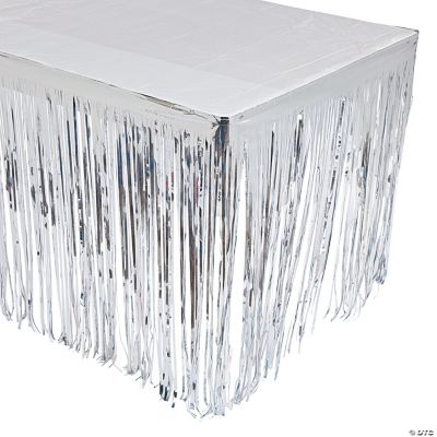 Silver Fringe Table Skirt