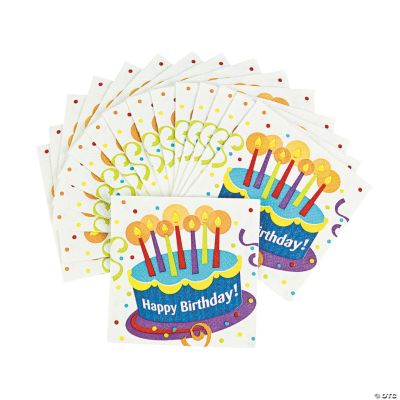 Birthday Cake Surprise Beverage Napkins