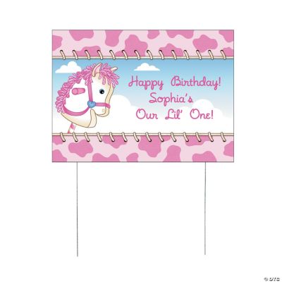 Personalized 1st Birthday Cowgirl Yard Sign