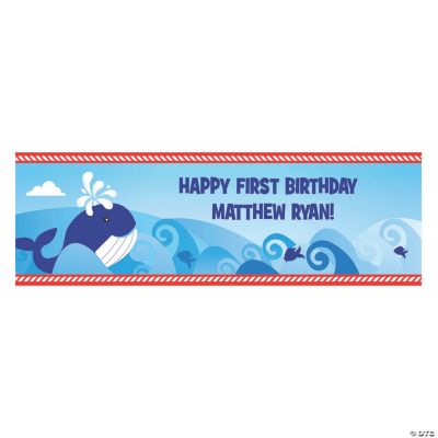Personalized Small 1st Birthday Nautical Banner