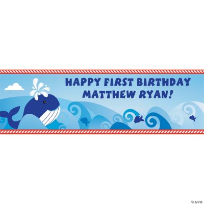 Personalized Medium 1st Birthday Nautical Banner