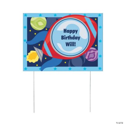 Personalized Rocket Party Yard Sign