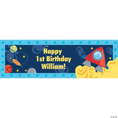 Personalized Small Rocket Party Banner