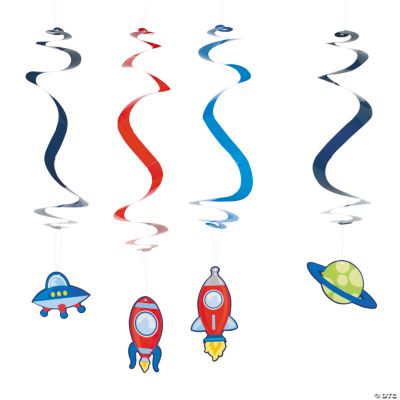 Rocket Party Dangling Swirls