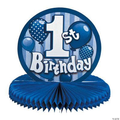 1st Birthday Blue Centerpiece