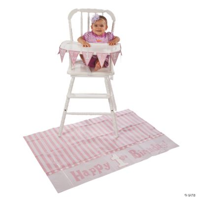“1st Birthday” Pink High Chair Set