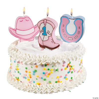 Cowgirl 1st Birthday Candles