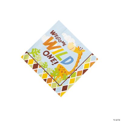 Safari Boy Baby Shower Beverage Napkins Discontinued