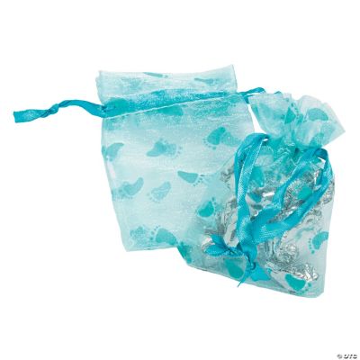 24 Boy Baby Shower Organza Bags
