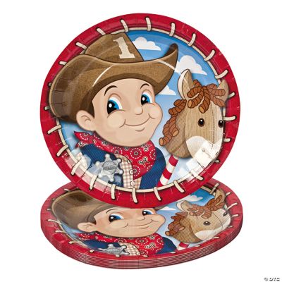 8 1st Birthday Cowboy Dinner Plates