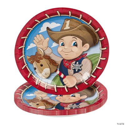 8 1st Birthday Cowboy Dessert Plates