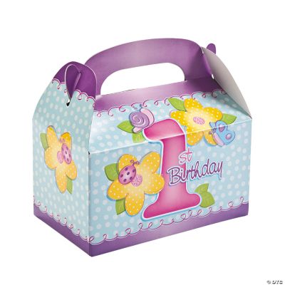 Girl's 1st Birthday Treat Boxes