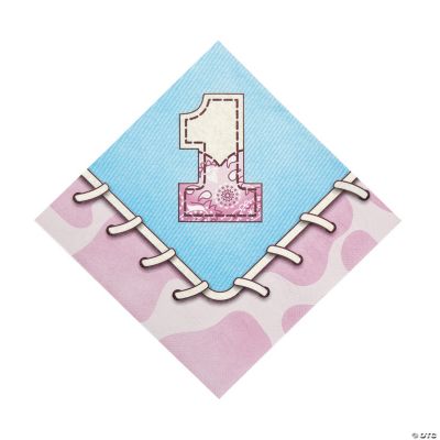 1st Birthday Pink Cowgirl Luncheon Napkins