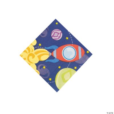 1st Birthday Rocket Party Beverage Napkins