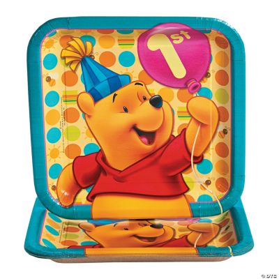 Pooh’s 1st Birthday Square Dinner Plates