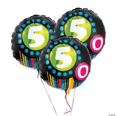 “50th” Birthday Mylar Balloon Set