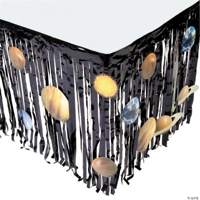 Outer Space Table Skirt With Planet Cutouts
