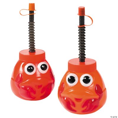 Molded Crab Party Cups With Lids & Straws