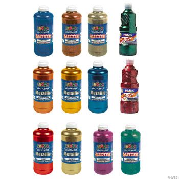 PRANG® Ready-To-Use Tempera Washable Glitter Paints - 12-Pc. Set