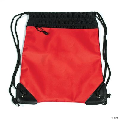 Mesh Drawstring Backpack Bags - Red