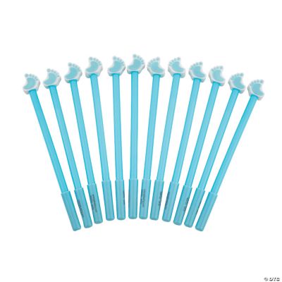 12 Blue Baby Feet Pens