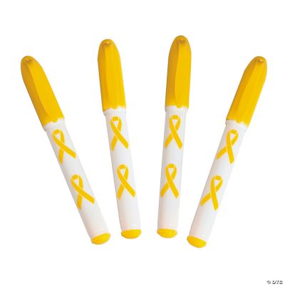 Yellow Awareness Ribbon Mini Pens