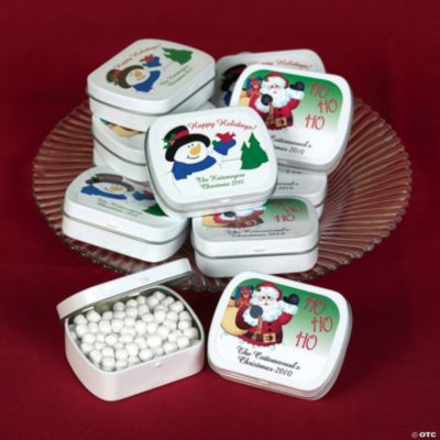 Holiday Mint Tins with Personalized Stickers