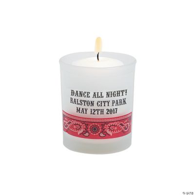 Personalized Red Wild West Votive Candleholders