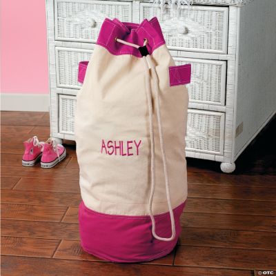 Pink & White Duffel Bag
