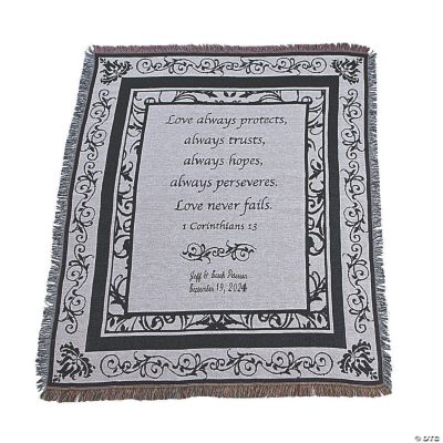 Personalized Black & White Wedding Throw
