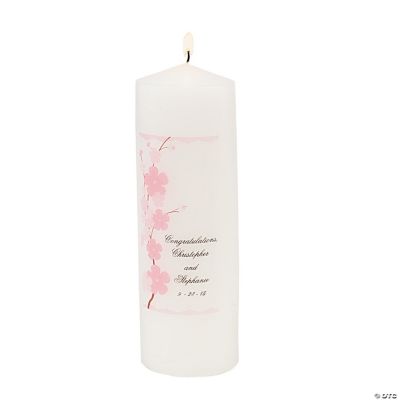 Personalized Cherry Blossom Pillar Candle
