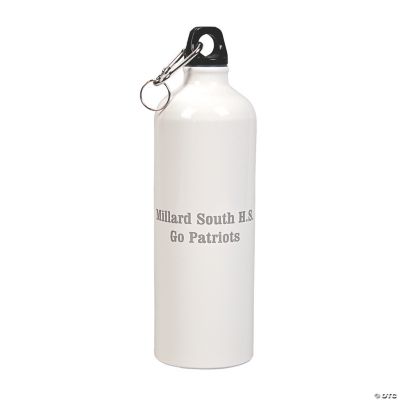 White Personalized Aluminum Water Bottle
